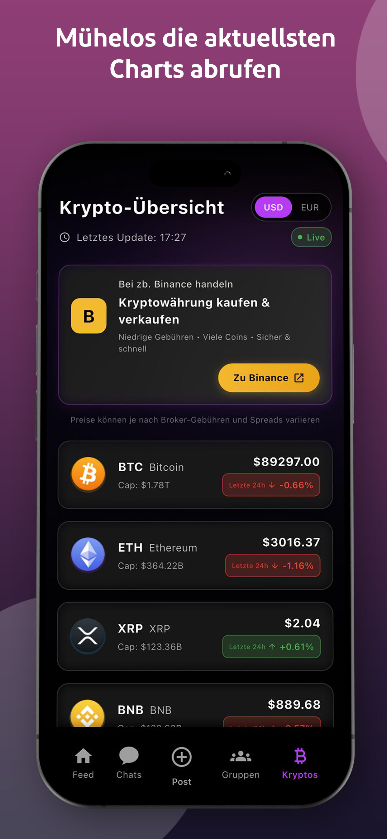 CryptoChat Einstellungen